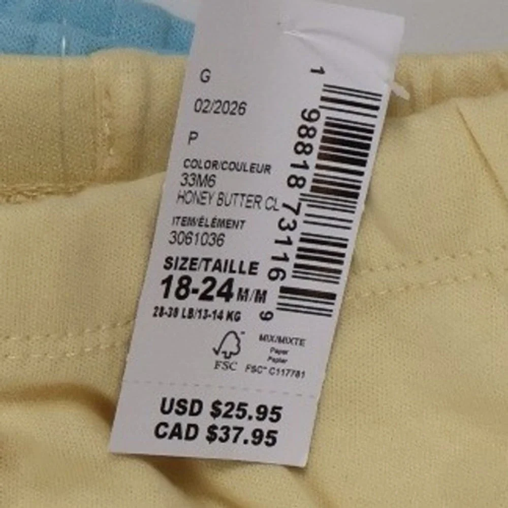 Childrens Place Bundles Baby Pants 2-Pack Yellow Blue 18-24M NWT